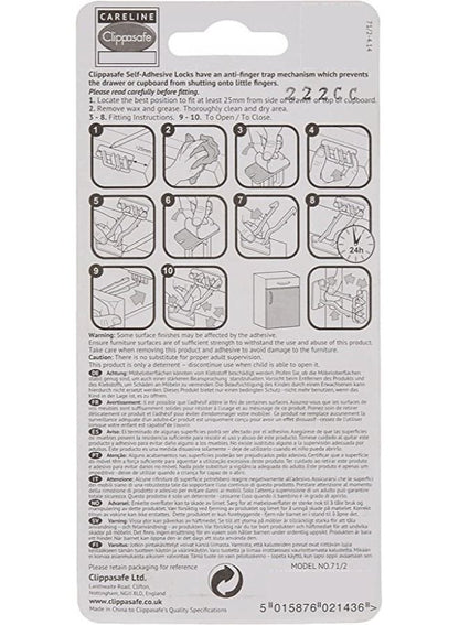 Clippasafe Self-Adhesive Cupboard & Drawer Locks