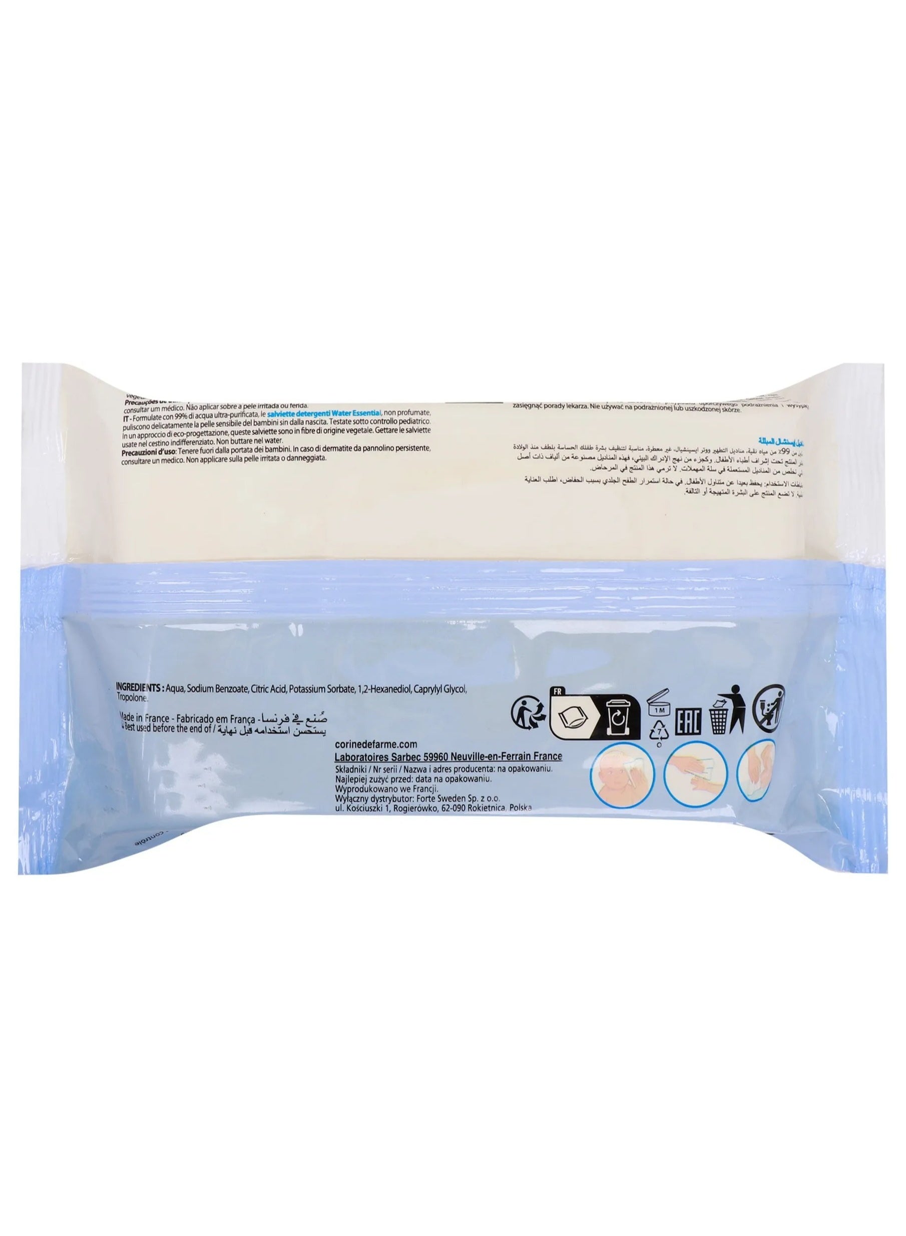 baby care, baby water, baby water essential, cleansing wipes, cleansing wipes x70, corine de farme, essential unscented, essential unscented cleansing, plant based, skincare, unscented cleansing, unscented cleansing wipes, water essential, water essential