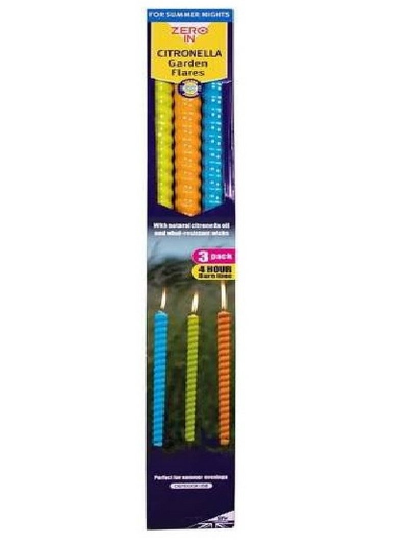 Zero In Citronella Garden Flares 3 Pack