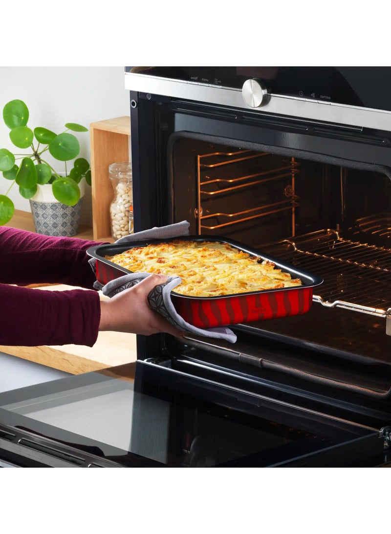 Tefal TempoFlame Rectangular Oven Dish Red 31x45cm