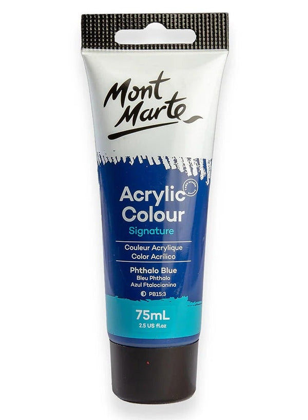 Mont Marte Acrylic Paint 75ML Tube Phthalo Blue