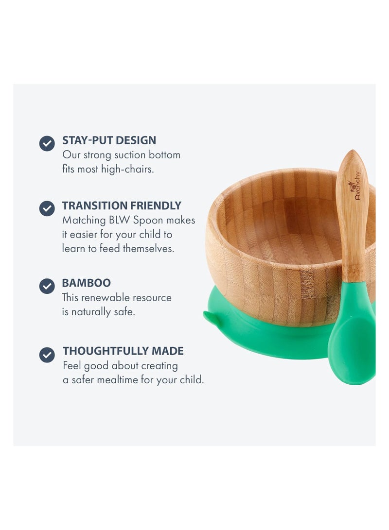 Avanchy Bamboo Suction Bowl + Spoon for Baby