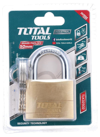 TOTAL Heavy Duty Brass Padlock 50 MM