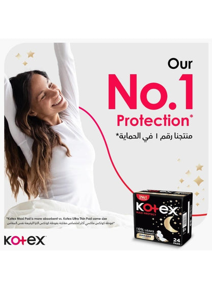 Kotex Maxi Protect Overnight Pads 16 Count