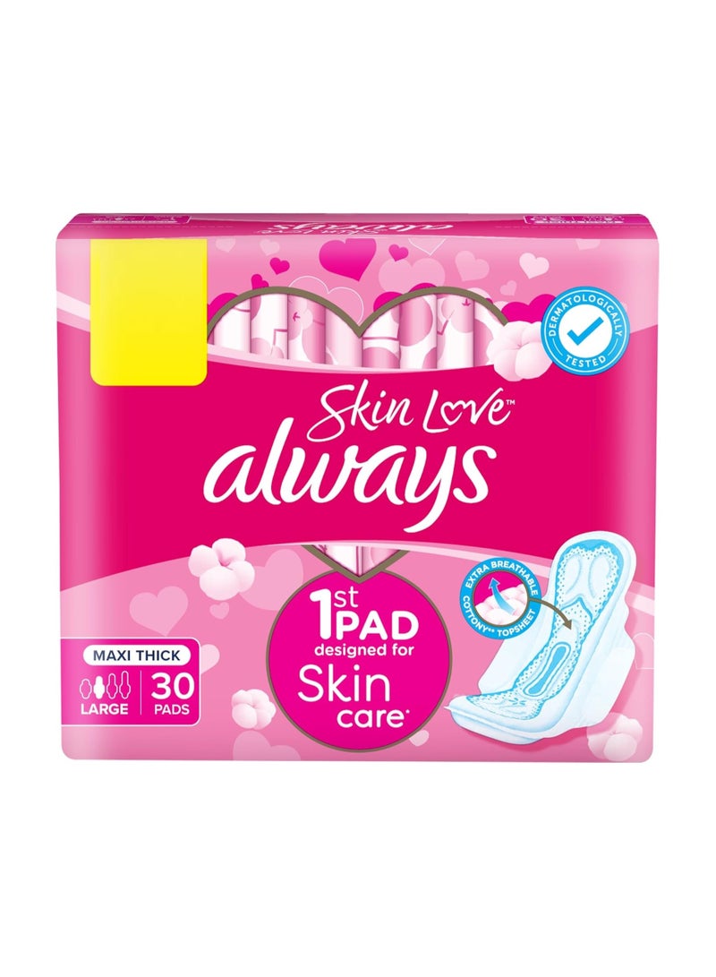 Always Cotton Skin Love Sanitary Pads – 30 Large Thick Pads