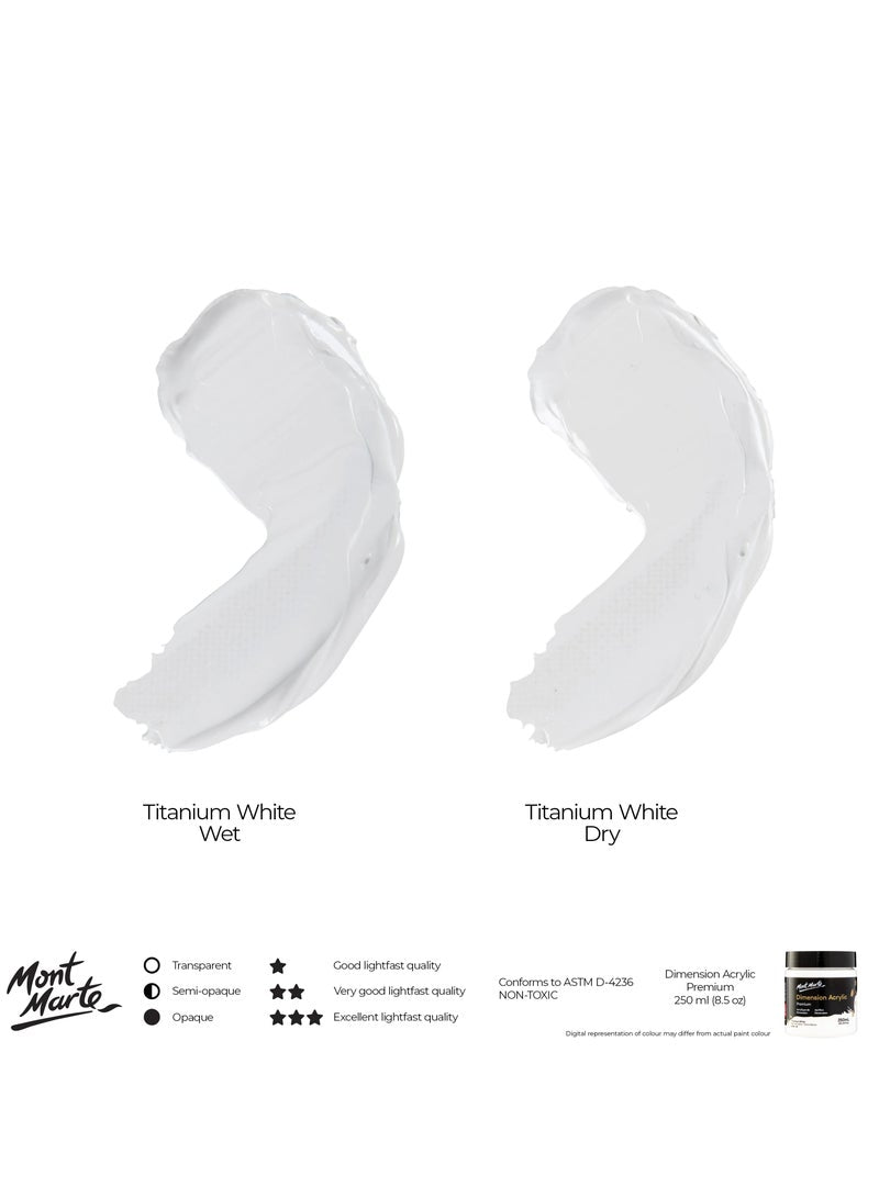 Mont Marte Dimension Acrylic 250ML Titanium White