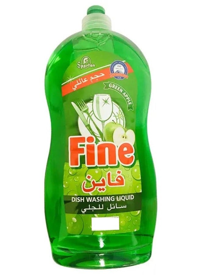 Spartan Fine Dishwashing Liquid Green Apple 1300 ML