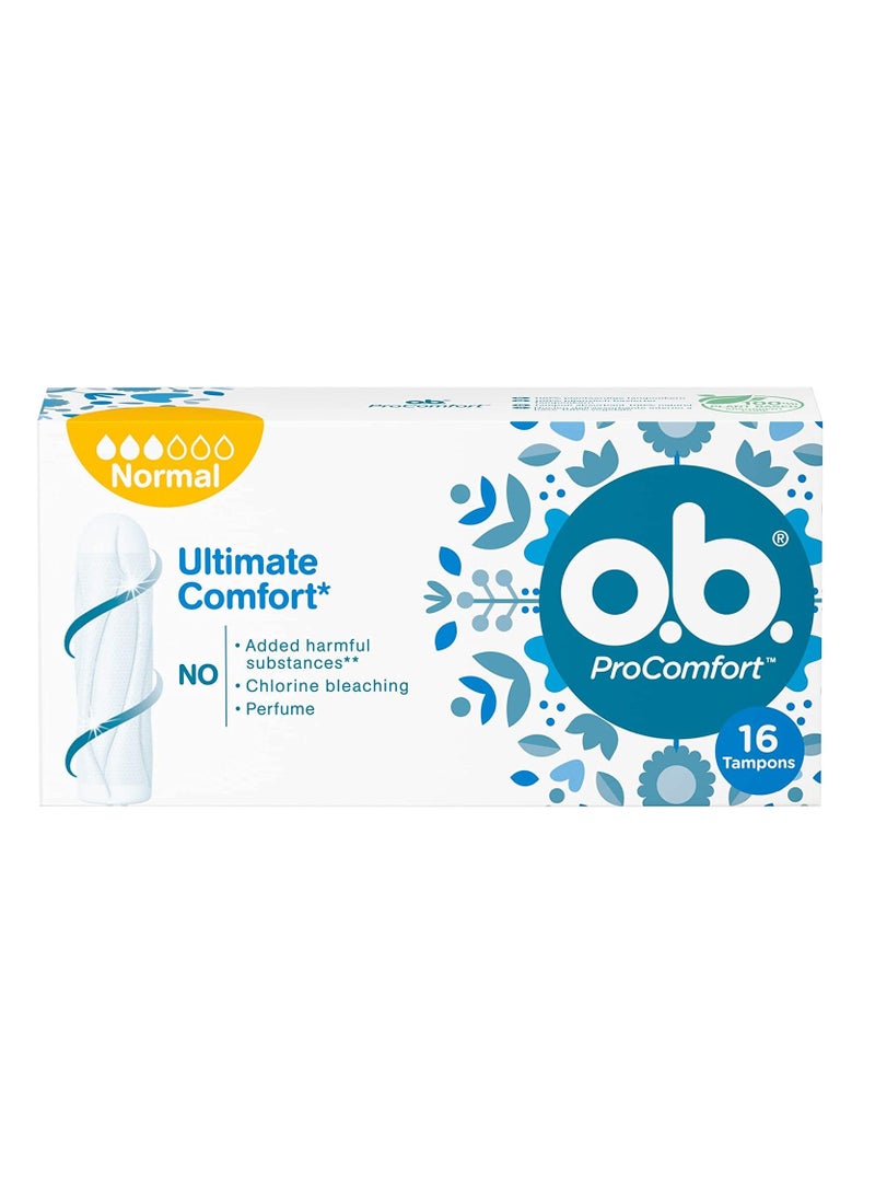 O.B. ProComfort Normal Tampons Pack of 16