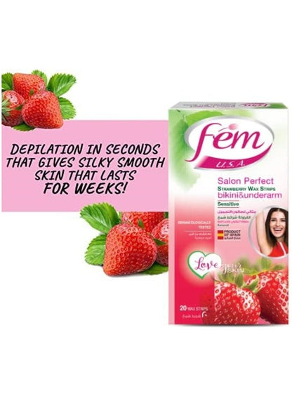 Fem Bikini & Underarm Wax Strips for Sensitive Skin