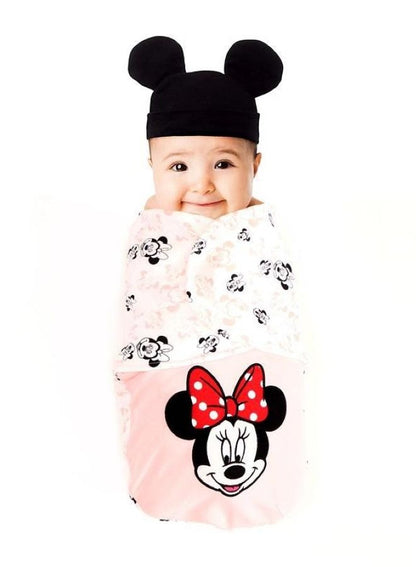 Disney Baby Swaddle White Pink - Premium Baby Bedding