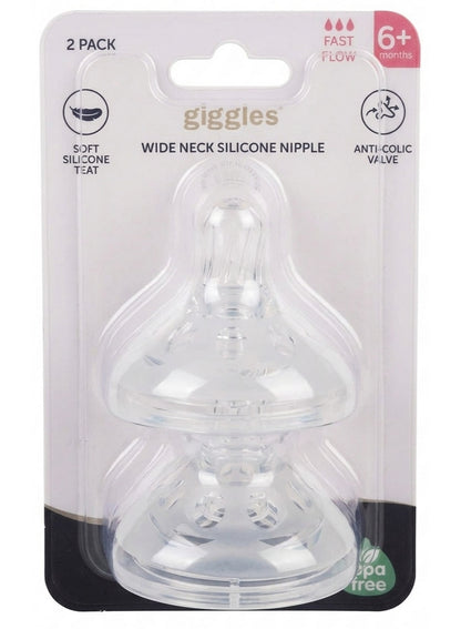 baby bottle, bpa free, fast flow, fast flow wide, flow wide, flow wide neck, free yes, giggles, neck silicone, neck silicone nipple, silicone, silicone nipple, soft bpa, wide neck, wide neck silicone