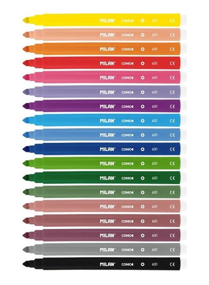 MILAN Conic Tip Fibrepen Set - 18 Pieces