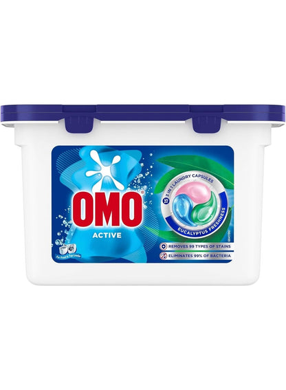OMO Active 3In1 Laundry Capsules - Eucalyptus Freshness