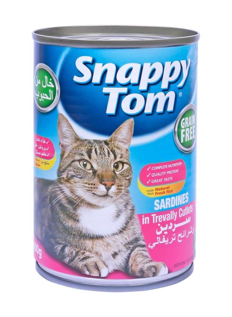 Grain Free Sardines In Trevally Cutlet 400g - Snappy Tom