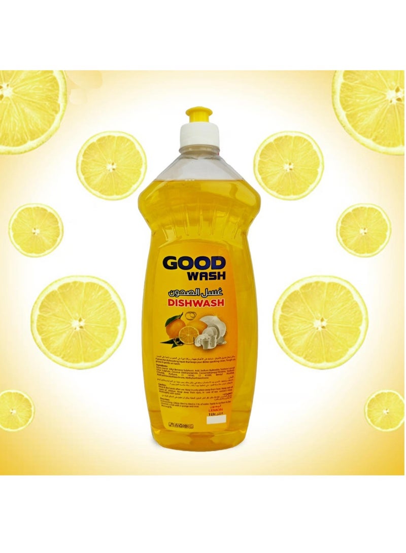 GOOD WASH Dish Washing Liquid Lemon 1L Pack of 3