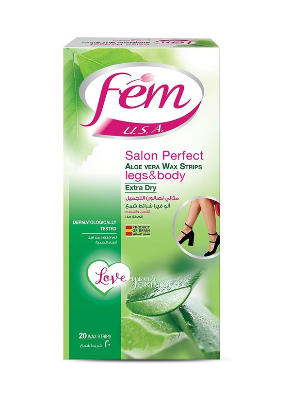 Fem Aloe Vera Wax Strips for Legs & Body