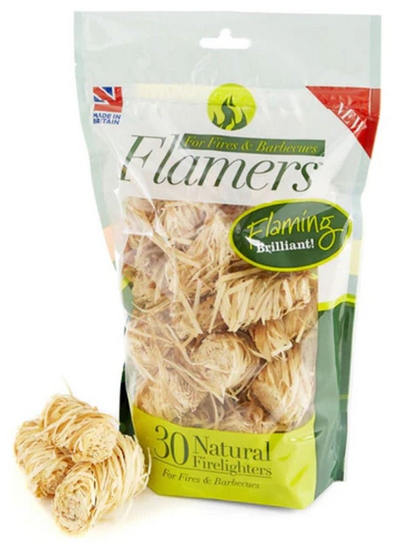 Flamers Pack Of 30 Natural Firelighters