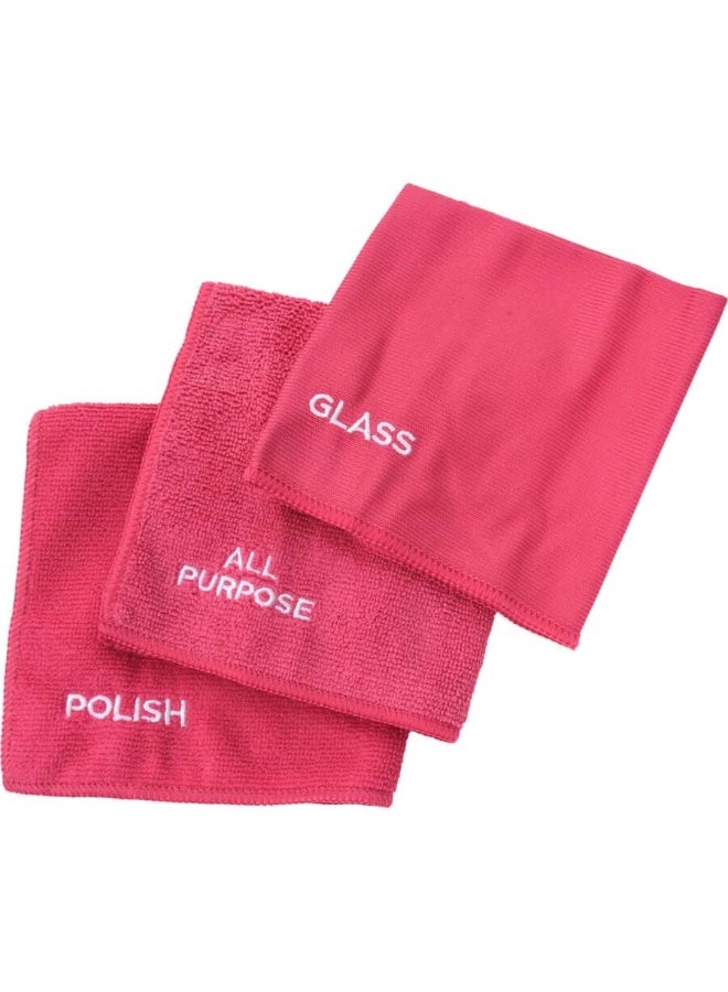 3 Pack, Cleaning Cloth, Pink, Star Drops