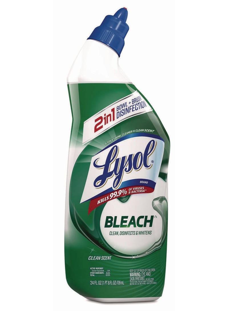 Lysol 2 In 1 Toilet Bowl Cleaner With Bleach 709 ML