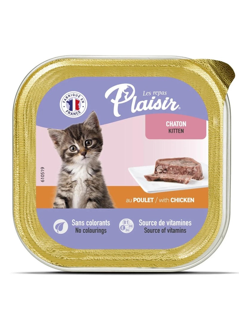 Plaisir Kitten Cat Food Terrine Pate Chicken & Milk