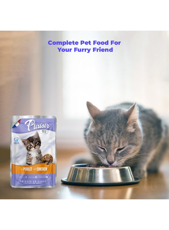 Plaisir Chicken With Gravy Pouch For Kittens