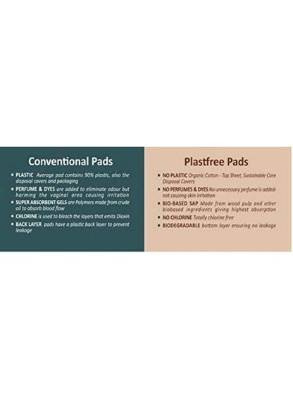 PLASTFREE Organic Large Sanitary Pads - 12 Pads