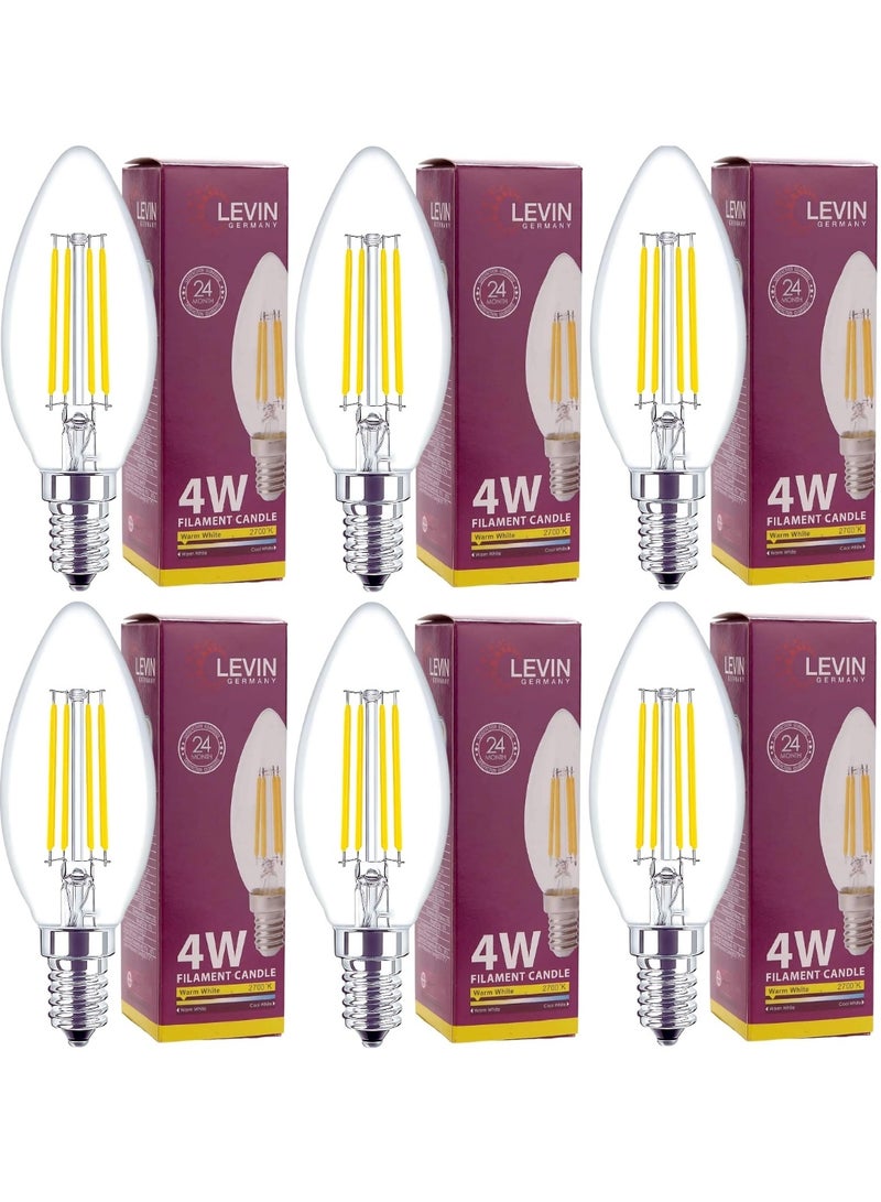 Levin Germany LED Candle Bulb Pack of 6