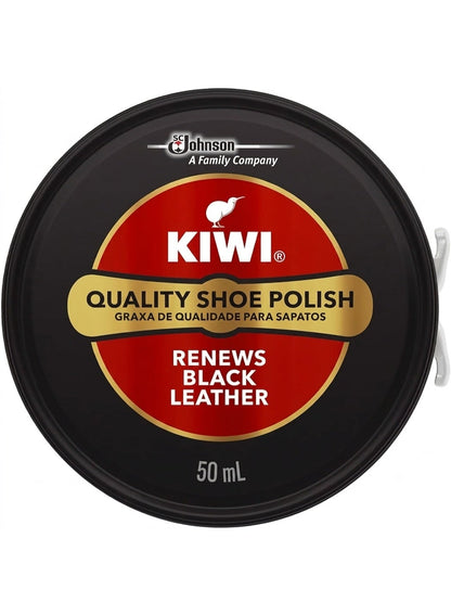 50ml tin, black 50ml, black net, care key, care kit, cool dry, dry place, kiwi, polish black, shoe care, shoe polish, shoe polish black, type wax, water dust, wax shoe