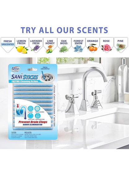 Sani Sticks Drain Cleaner 24 Count - Sani Sticks