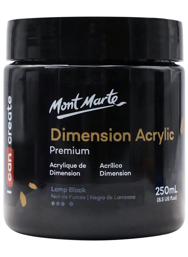 Mont Marte Dimension Acrylic 250ML Lamp Black