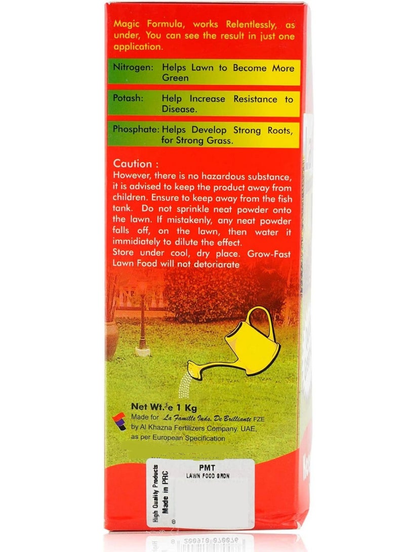 GROW FAST Lawn Food 1Kg - Premium Grass Fertilizer