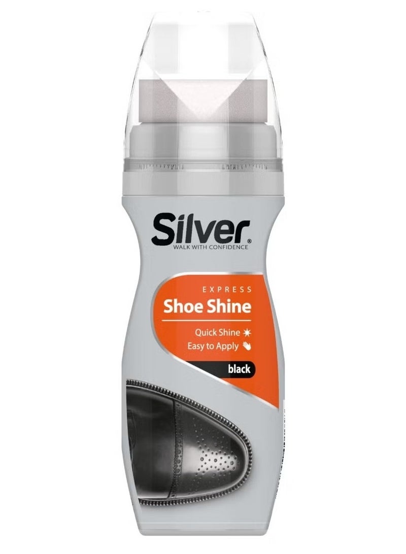 Silver Express Shoe Shine Liquid Polish Black 75 ML