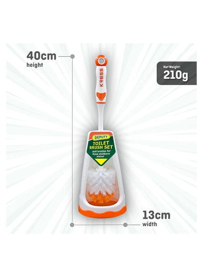 Kress Kleen Deluxe Toilet Brush Set Orange