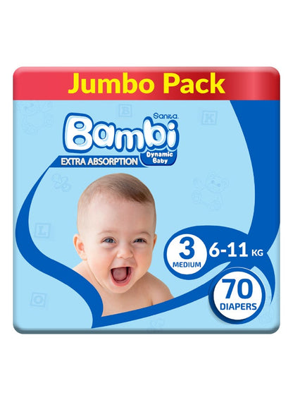 Sanita Bambi Size 3 Jumbo Pack Diapers