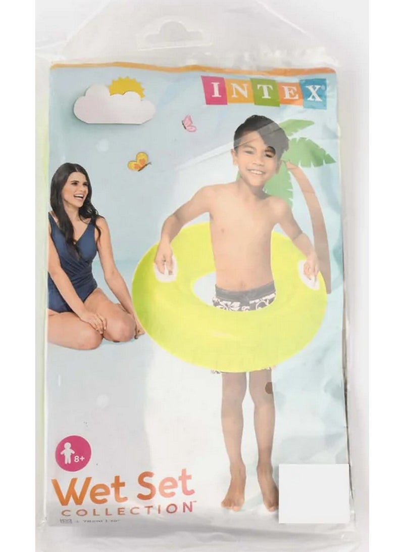 INTEX Hi Gloss Tube Green Inflatable Pool Ring 76 CM