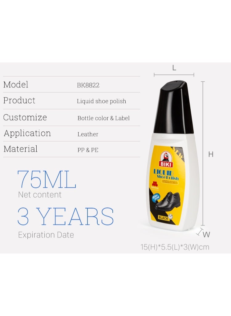 Biki Liquid Shoe Polish Black 75 ML