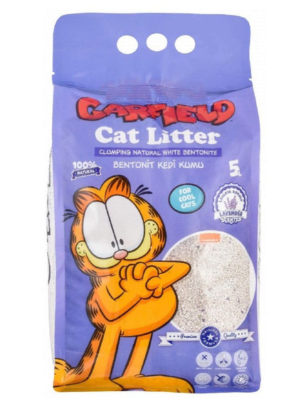 Garfield White Bentonite Clumping Cat Litter Lavender