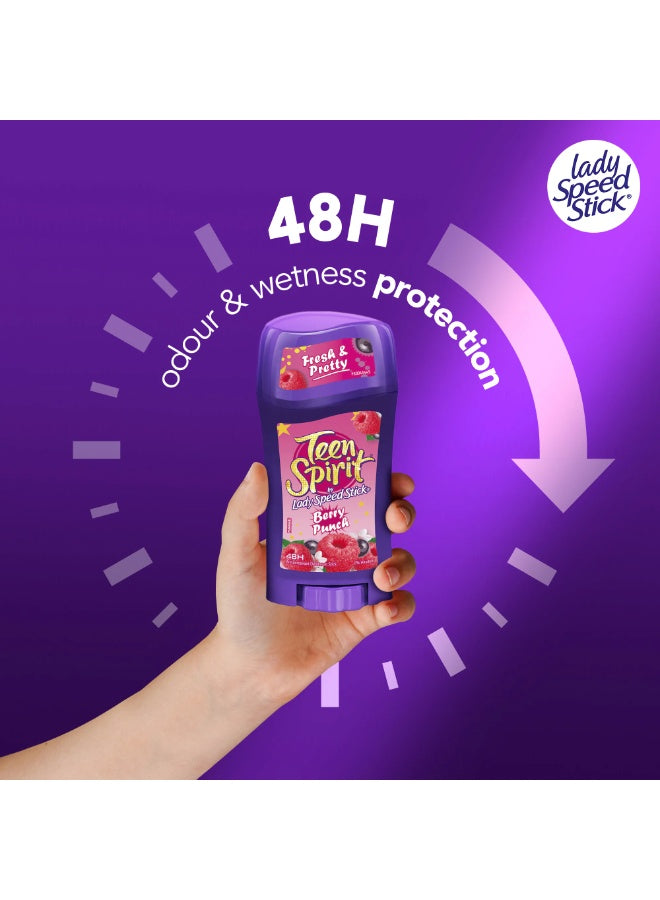 berry punch, berry punch deodorant, cool dry, day teen, deodorant 65g, dermatologically tested, gym bags, lady speed stick, punch deodorant, punch deodorant 65g, sensitive skin, spirit berry, spirit berry punch, teen spirit, teen spirit berry