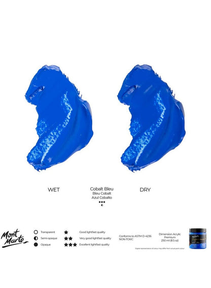Mont Marte Cobalt Blue Acrylic Paint 250ML