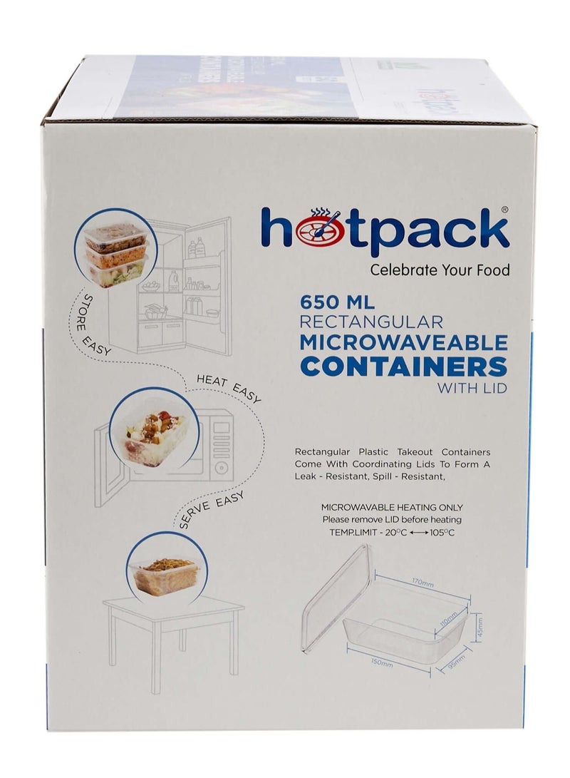 Hotpack Clear Microwave Container 650 ML