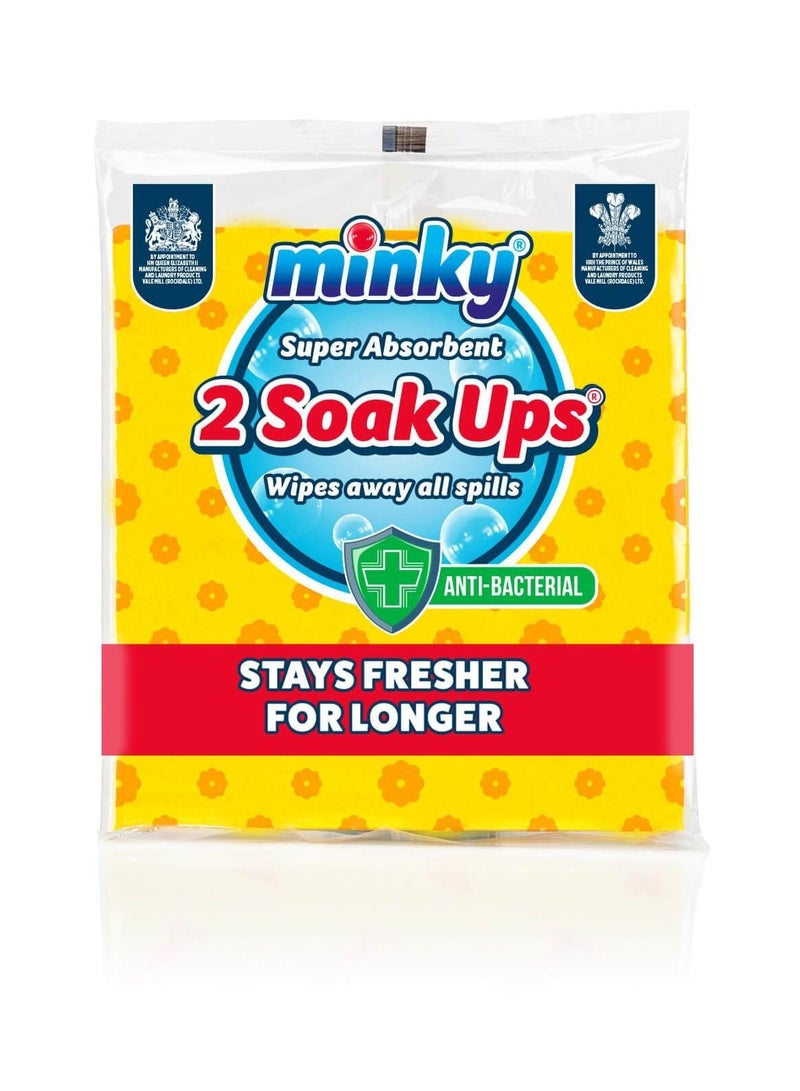 Minky Anti-Bacterial Soak Ups 2 Piece Pack