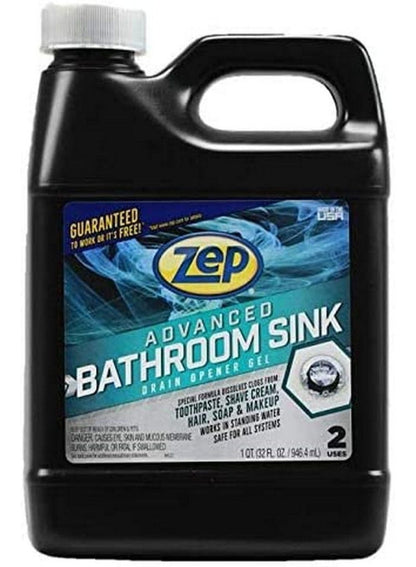 Zep Advanced Bathroom Sink Drain Opener Gel 32 oz
