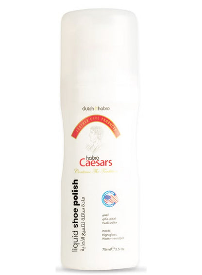 caesars liquid, caesars liquid white, cool dry, dutch & habro, gloss water, gloss water resistant, liquid white, liquid white shoe, safe safe, shoe polish, water resistant, wear dirt, white shoe, white shoe polish