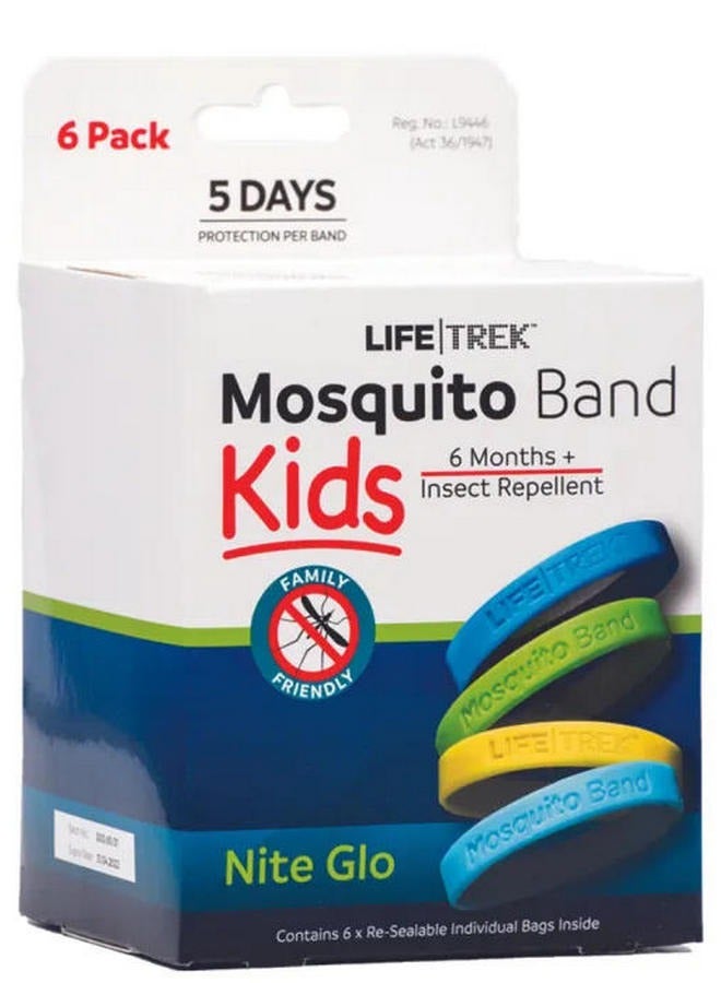 Kids Mosquito Bands Nite Glo 6Pk by LIFE TREK