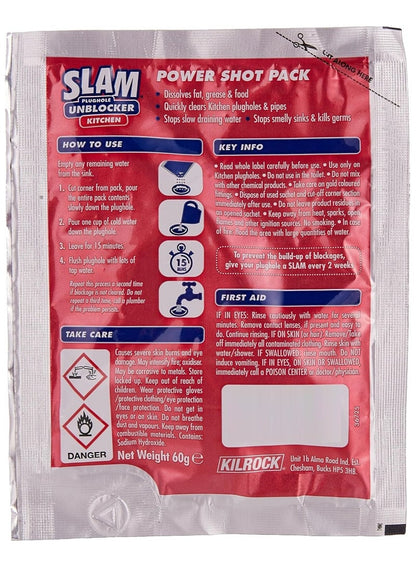 KILROCK Slam Kitchen Plughole Unblocker 60G