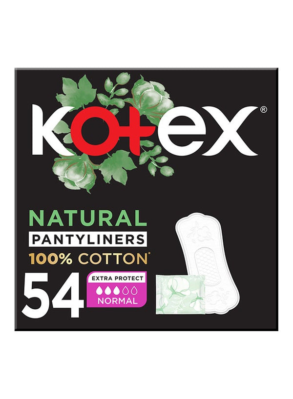 Kotex Natural Cotton Panty Liners, 54 Pieces