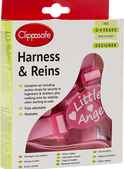 Clippasafe Baby Safety Designer Harness & Reins Pink