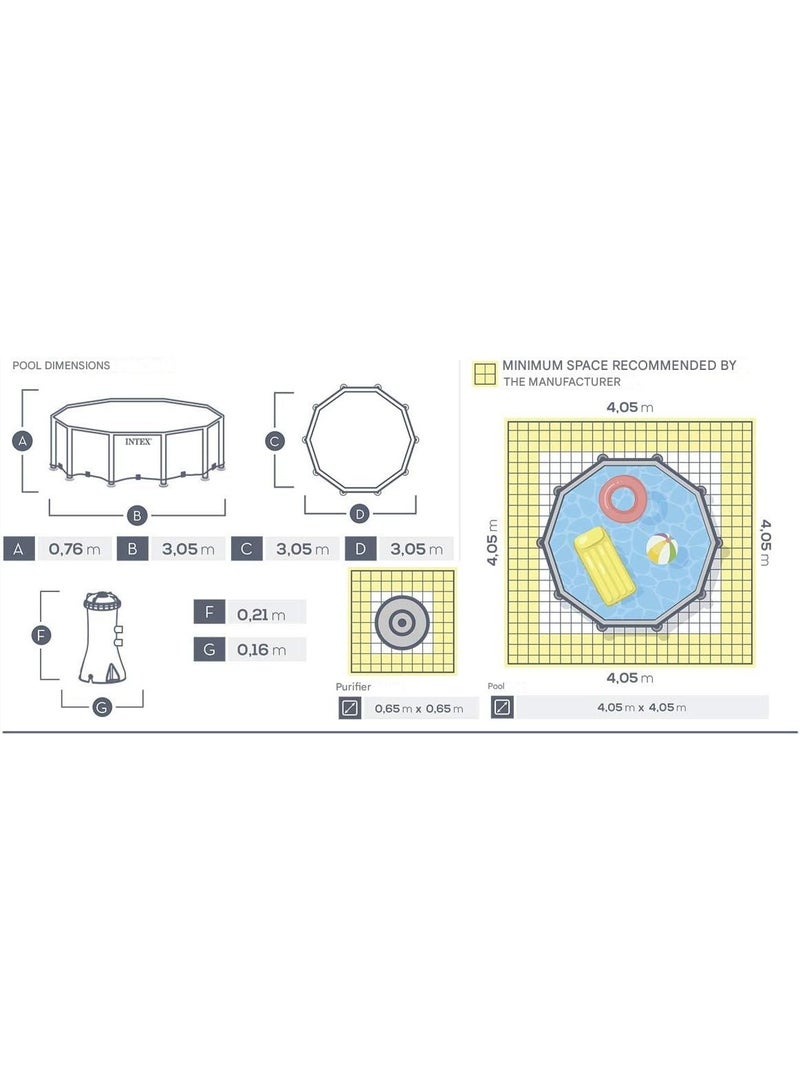INTEX Metal Frame Pool Set 10Ft x 30In