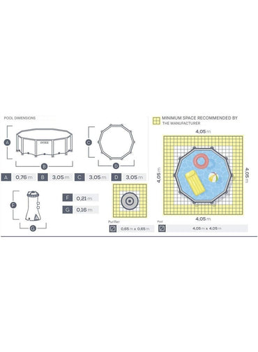 INTEX Metal Frame Pool Set Blue 10Ft X 30In
