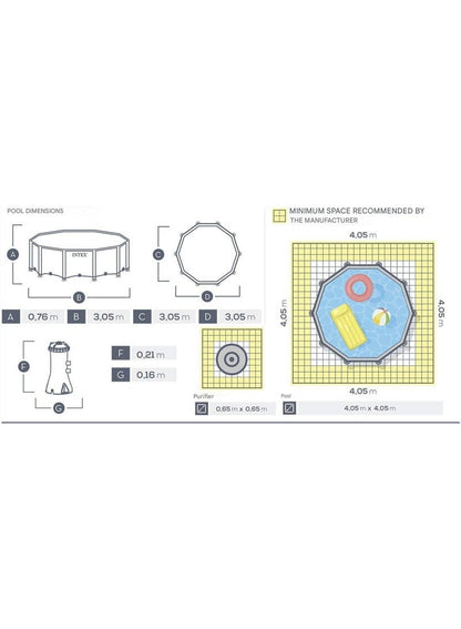 INTEX Metal Frame Pool Set 10Ft x 30In